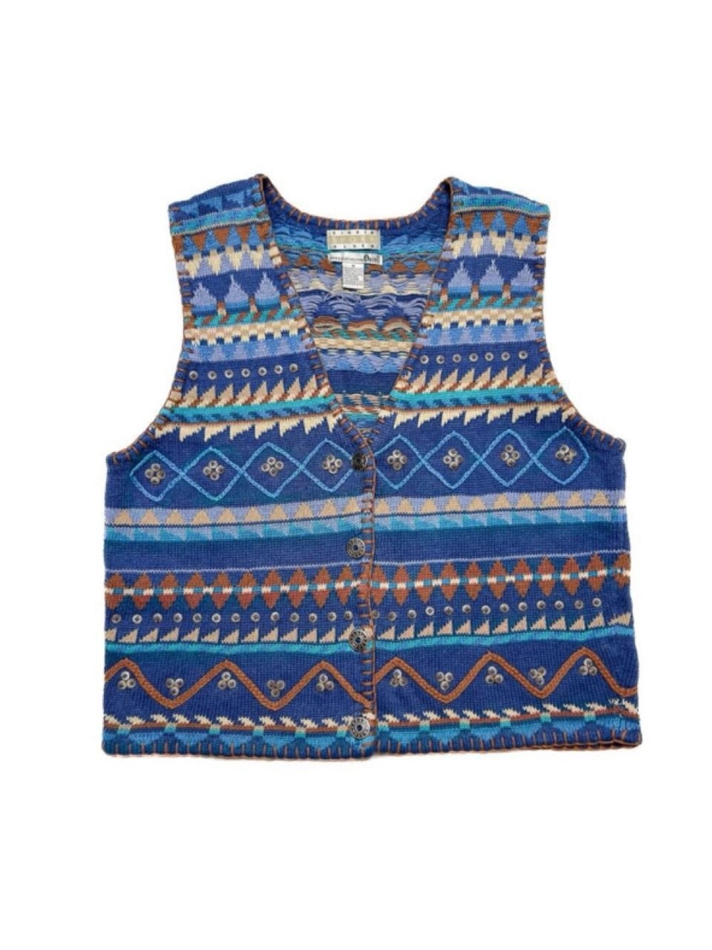 Vintage Orvis Patterned Knit Vest